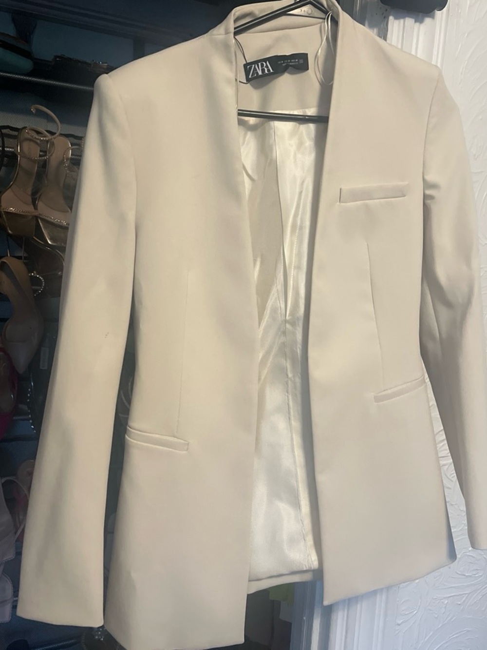 ZARA Cream Tailored Women's Blazer Jacket